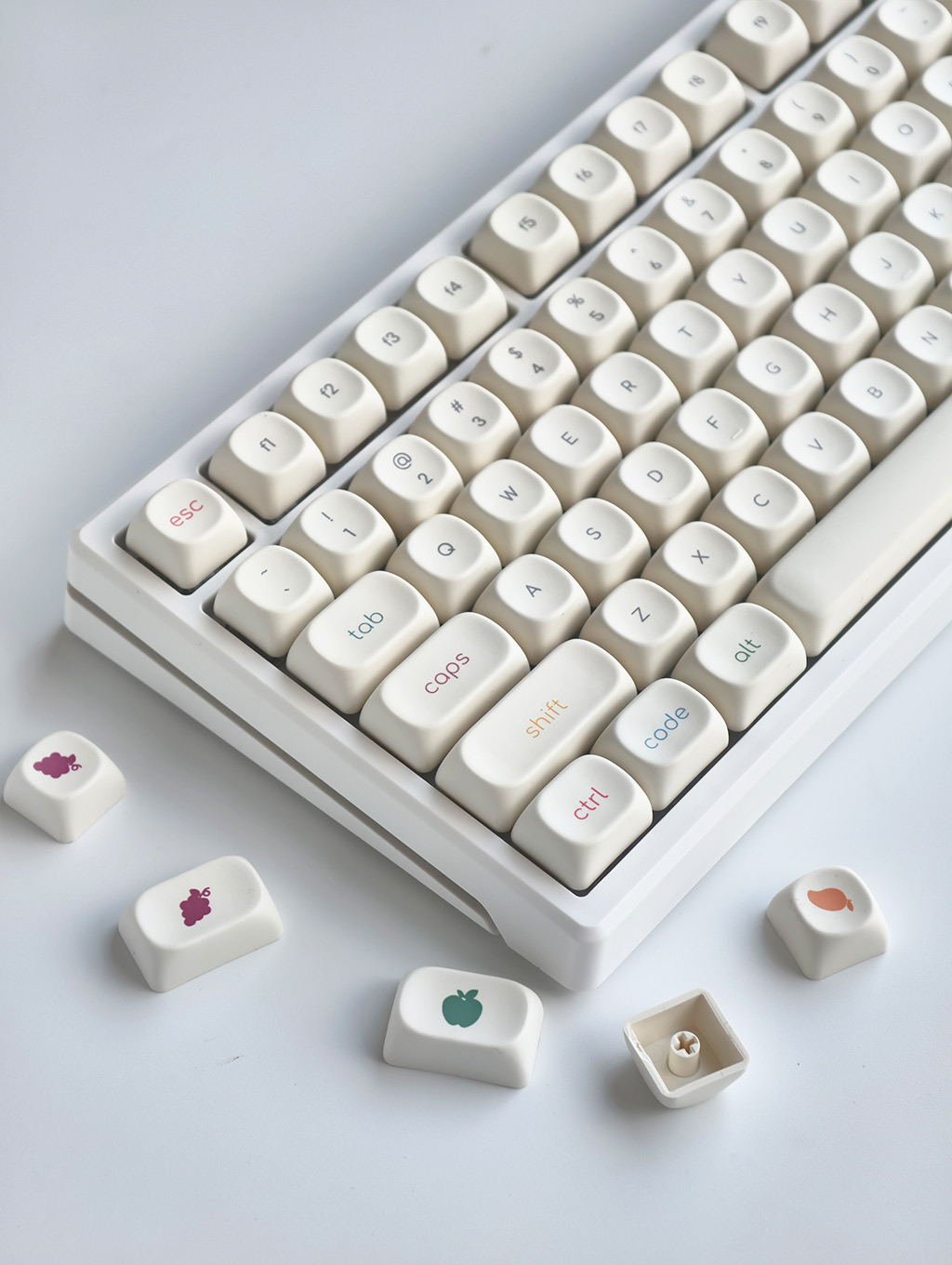Minimalist Fruit Keycap MOA Profile 124 Keys PBT Dye Sublimation Round ...