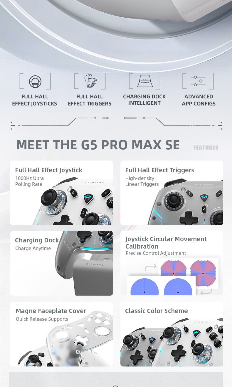 Machenike G5 Pro Series Wireless Gamepad Controller, Hall Linear ...