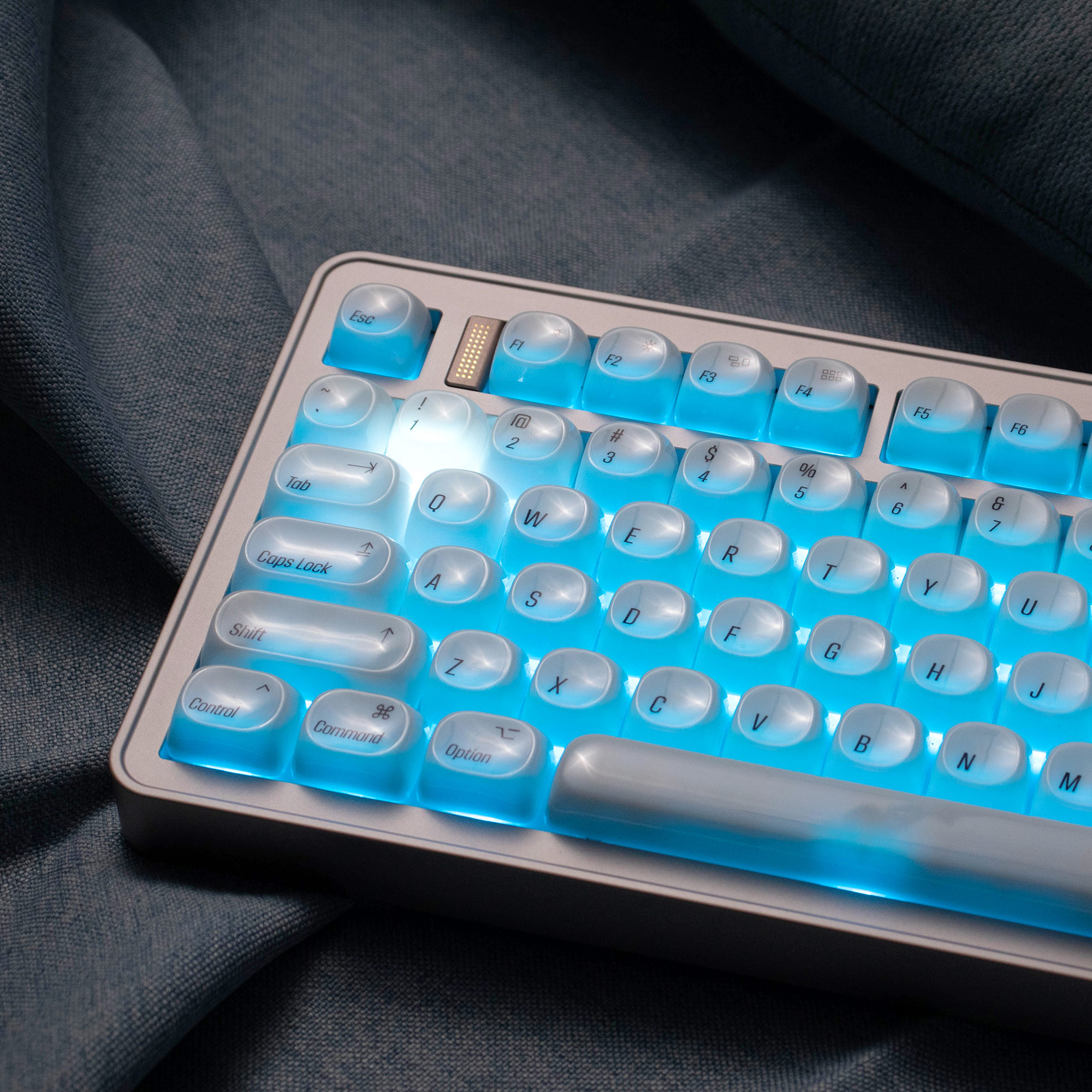 Minimalist white Glossy Keycaps MOA profile Ceramic texture Round for ...