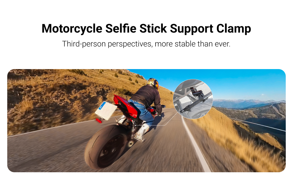 Insta360 Motorcycle Selfie Stick Support Clamp for Go ultra/X5/X4/Ace ...
