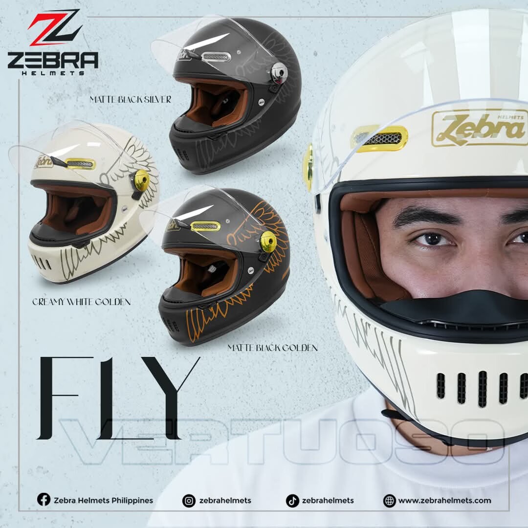 ZEBRA 577 VERTUOSO Full Face helmet motorcycle Single lens classic ...