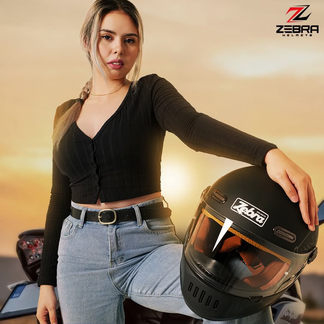 ZEBRA 577 VERTUOSO Full Face helmet motorcycle Single lens classic ...