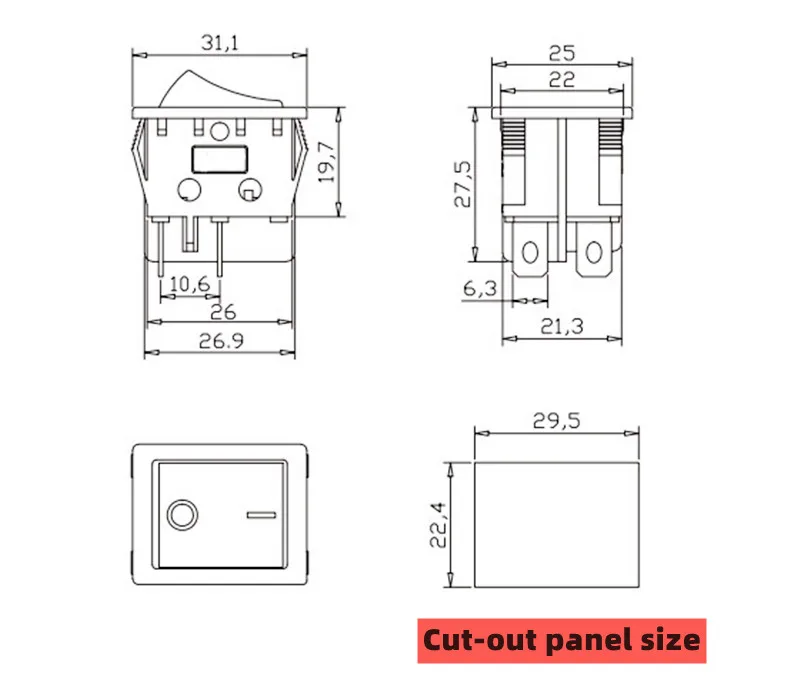 1 PCS AC High Current ON/OFF Rocker Power Button Switch, Specially for ...
