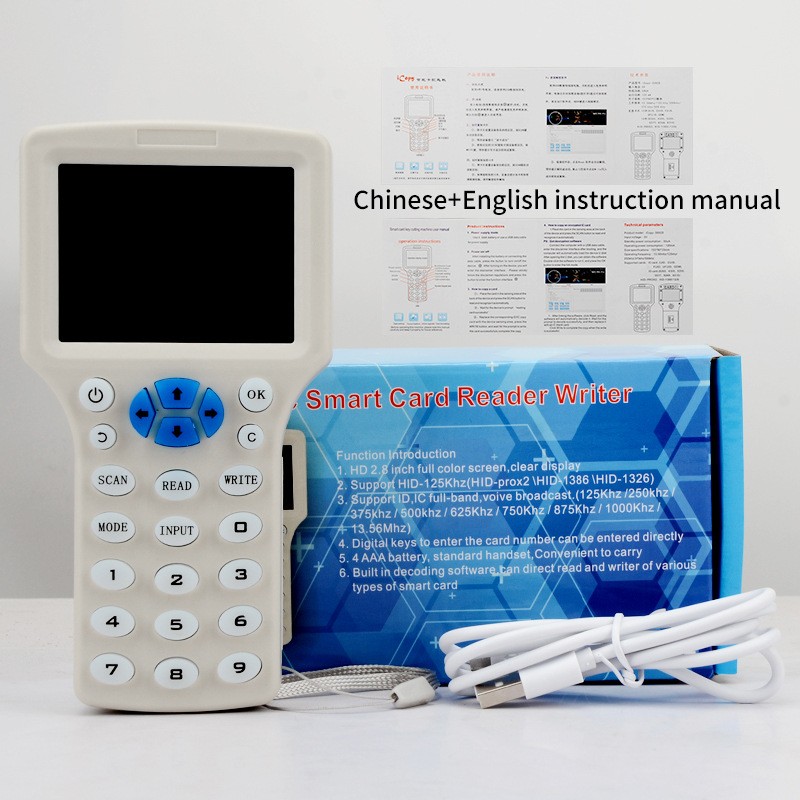 RFID Copier Duplicator ID 125KHz NFC Reader Writer IC 13.56MHz ...