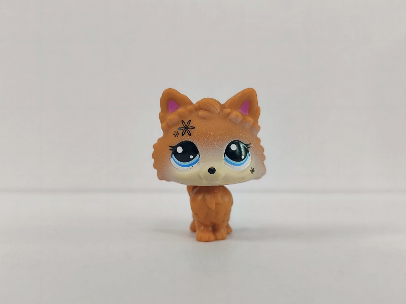 LPS Figure Brown Pomeranian Dog Blue Eyes G7 #77 Littlest Pet Shop toy ...