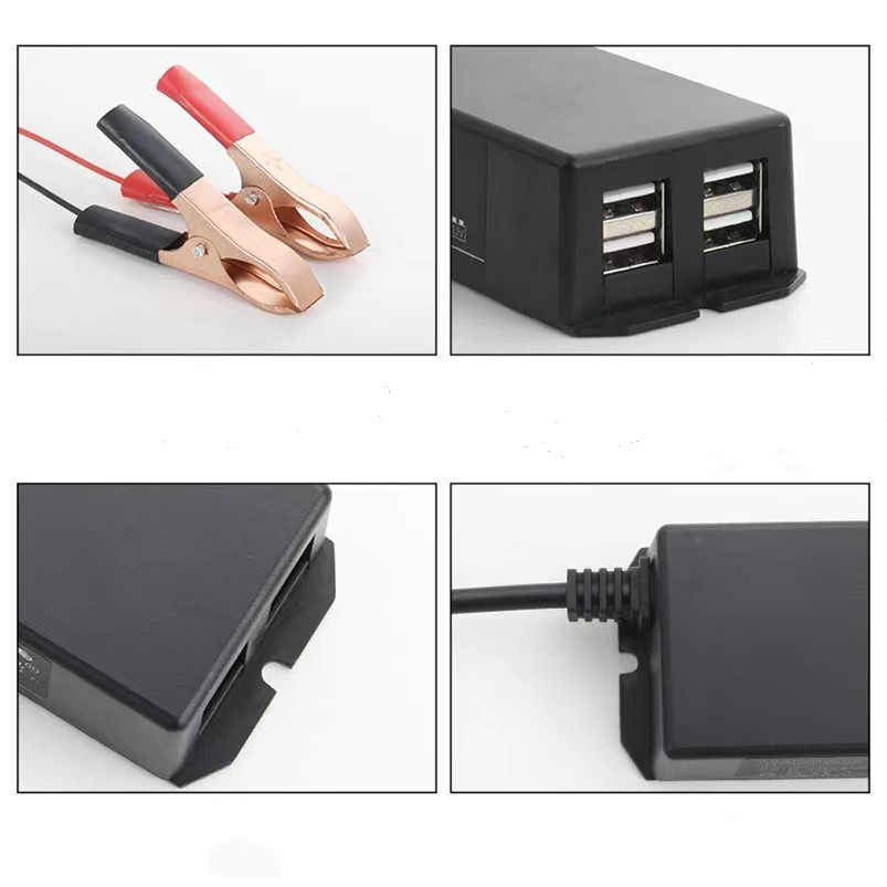 Battery Clip Charger Three USB Clip Charge DC12V 24V to 5V 3USB ...