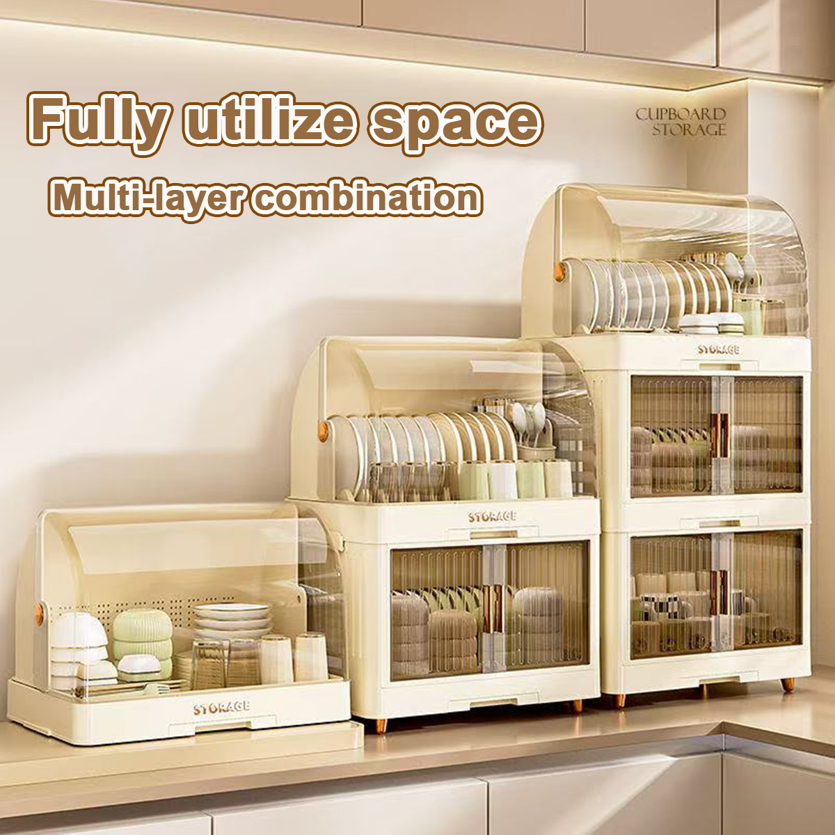 Covered Cup Drying Rack with Lid │ Dust-Proof Mug & Glass Organizer, 2 ...