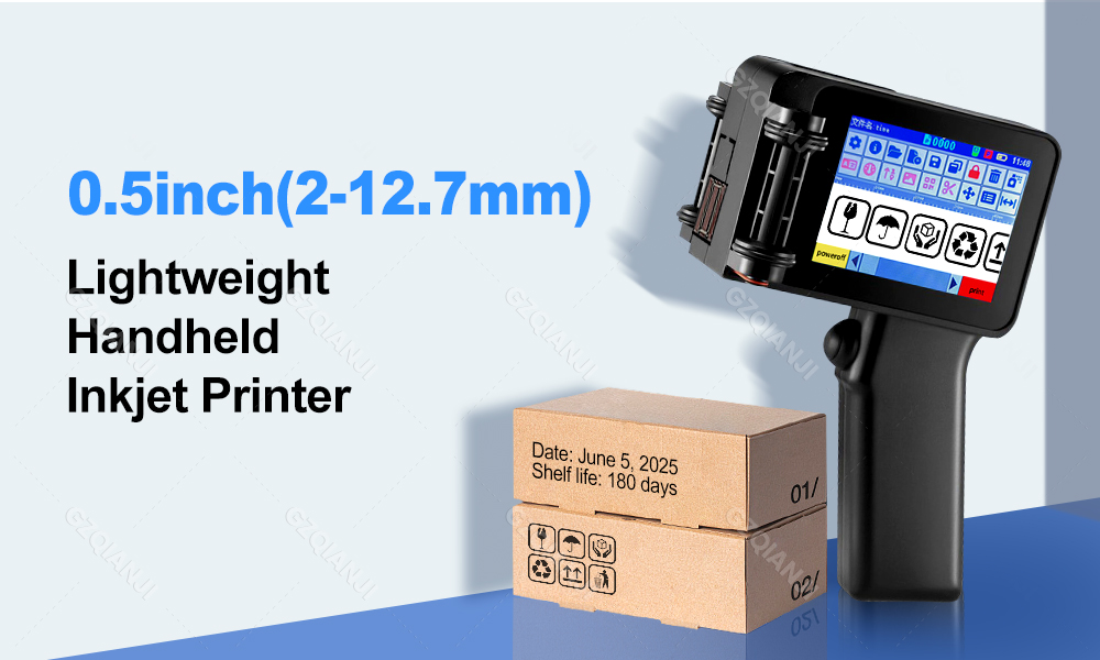 12.7mm Portable Handheld Inkjet Printer Text QR Barcode Batch Number ...