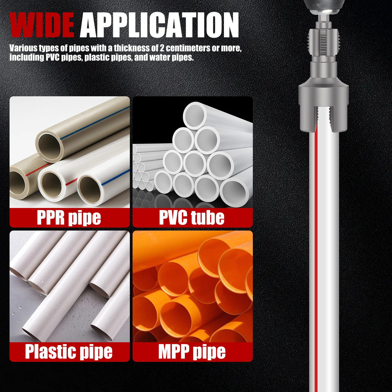 PPR/PVC Dual Threading Tool Hex Shank Die Internal External Threads for ...