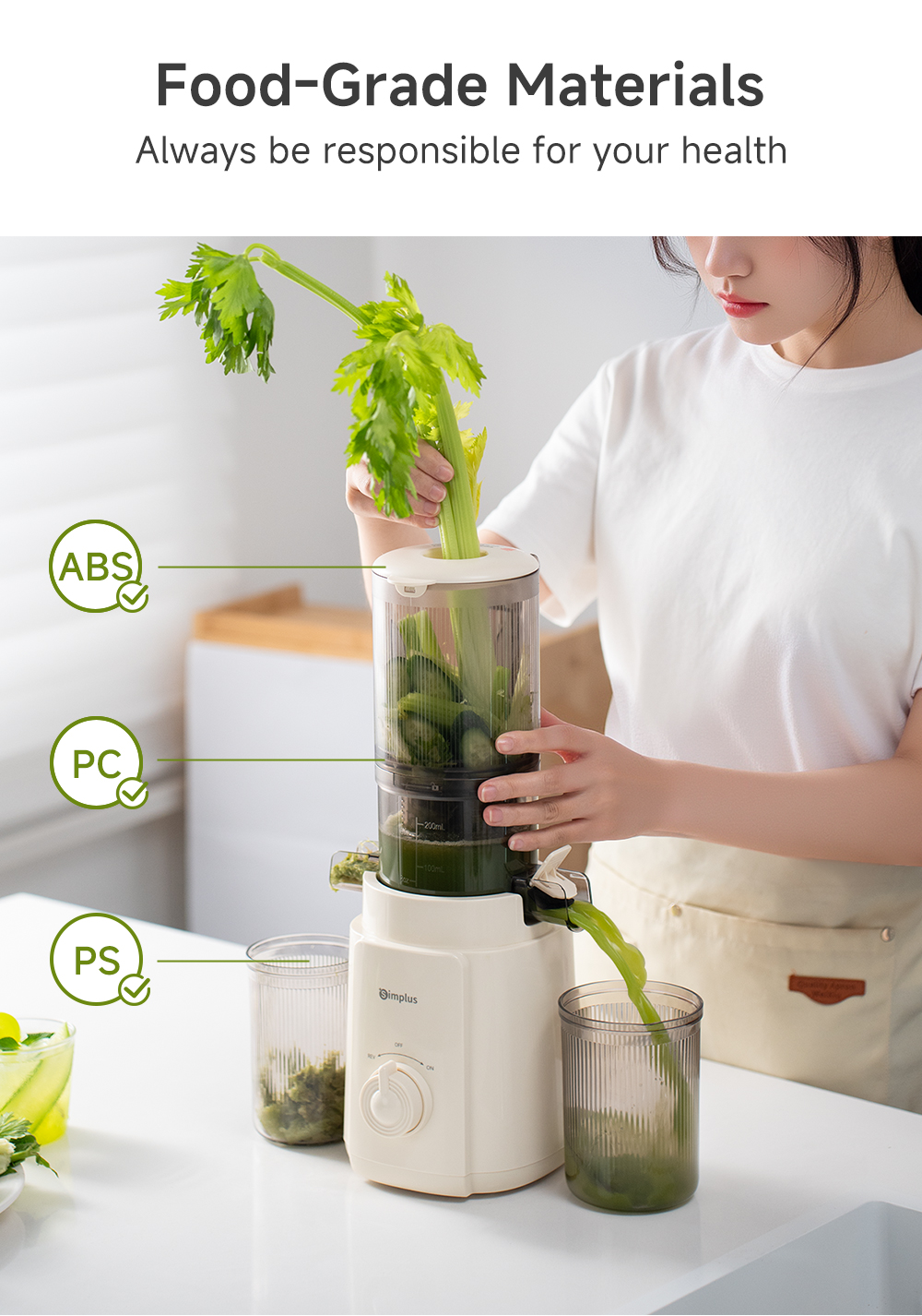 Simplus Fruit Vegetable Juicer Machine MIxer Juicer Blender Centrifugal ...