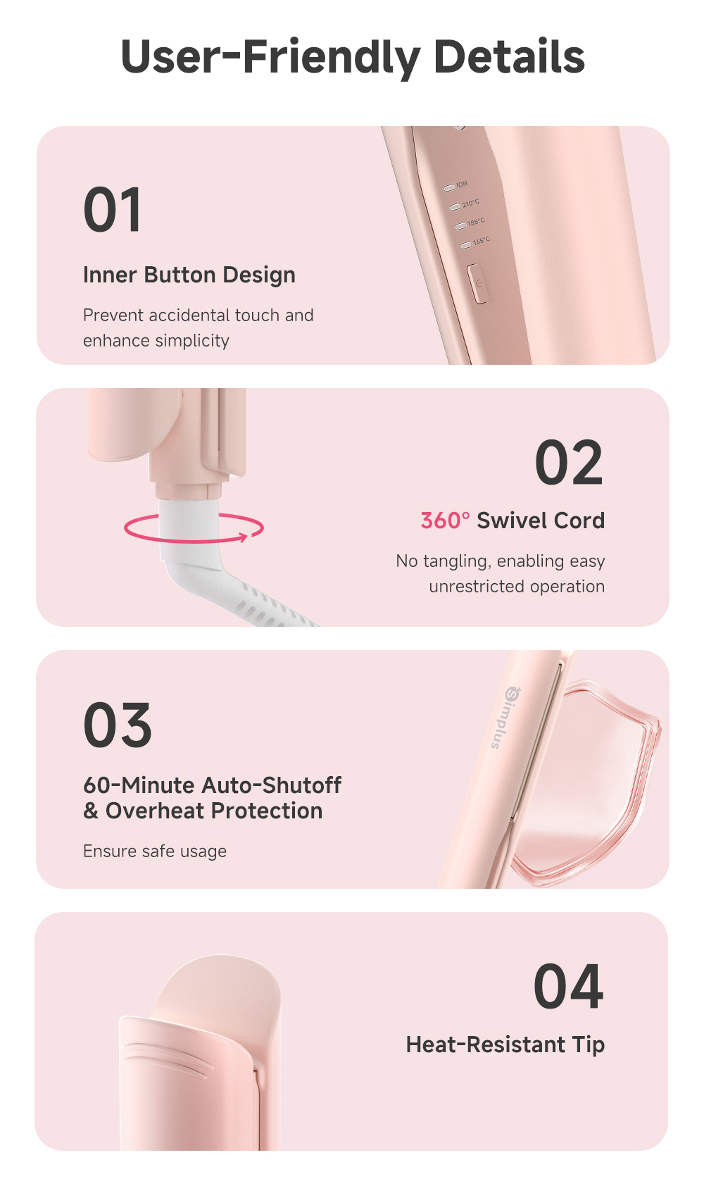 Simplus Hair Straightener Flat Iron Hair Curler 2 in 1 Professional ...