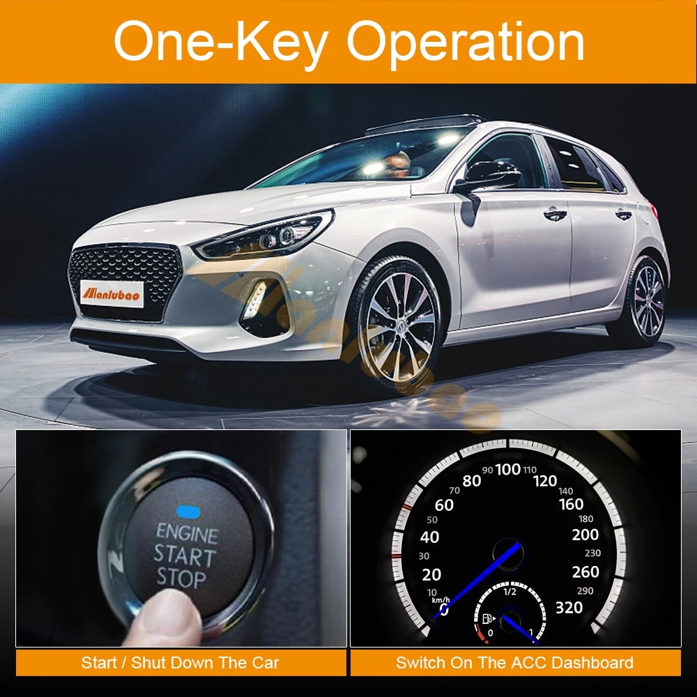 Univesal Powone C6 Keyless Entry Push Start Button System Engine Start ...