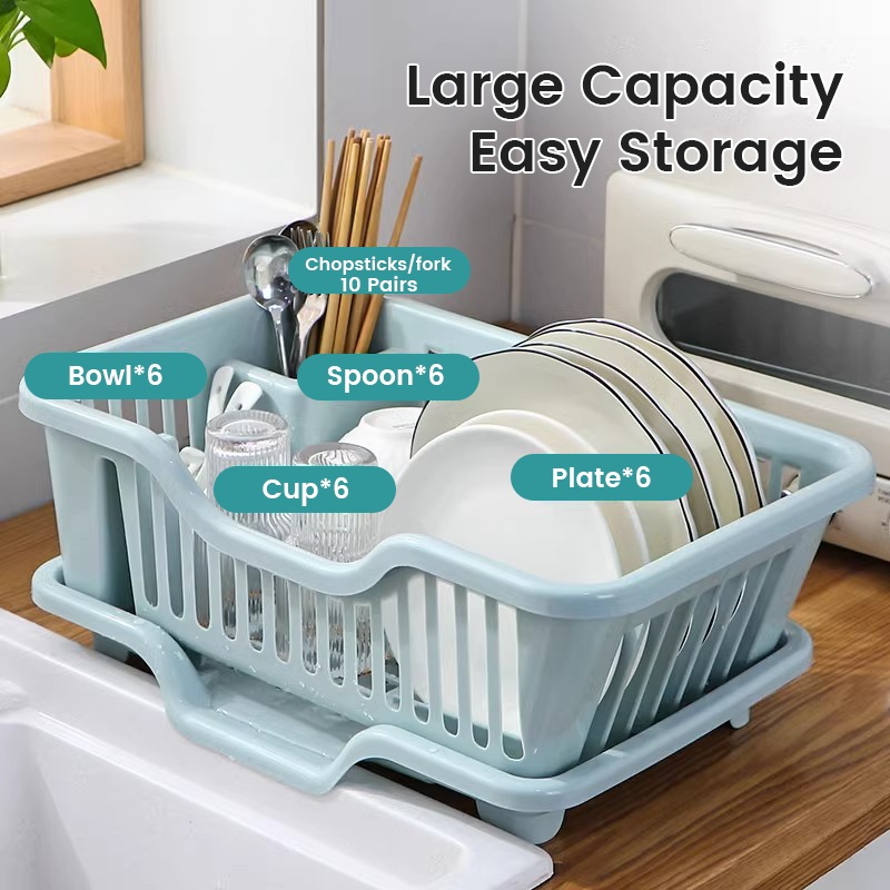 Dish Rack Kitchen Organizer Plate Drainer Storage Rack Dishwasher ...