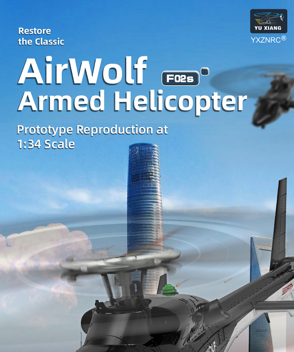 NEW YUXIANG RC Helicopte Airwolf 1:34 Scale 9CH Plane GPS Dual ...