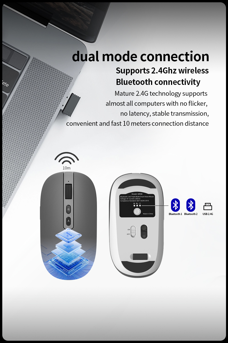 Ai Intelligent Bluetooth Mouse Wireless Voice Control Input Translation ...