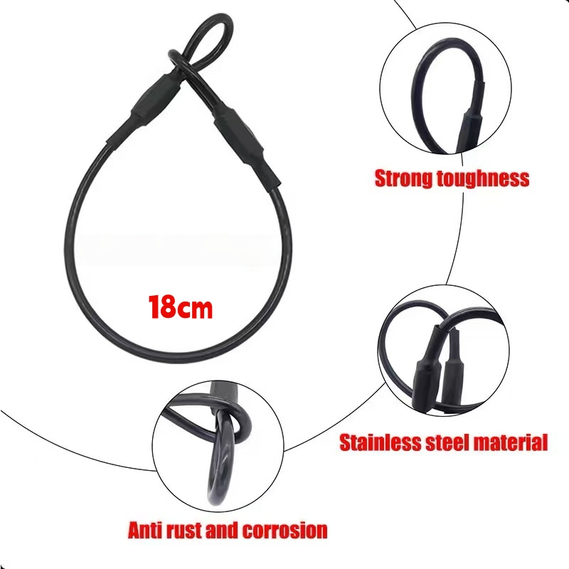 Stainless Steel Helmet anti-theft Rope Outdoor Travel Security Cable ...