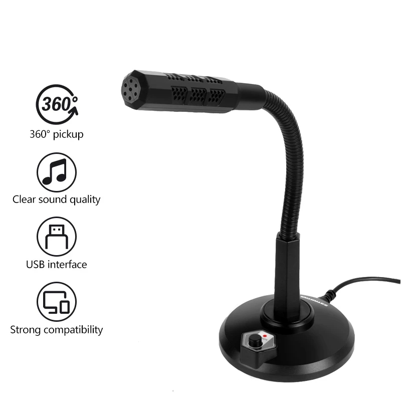 USB Desktop Microphone PC Laptop Computer Mic for Computer Gaming ...