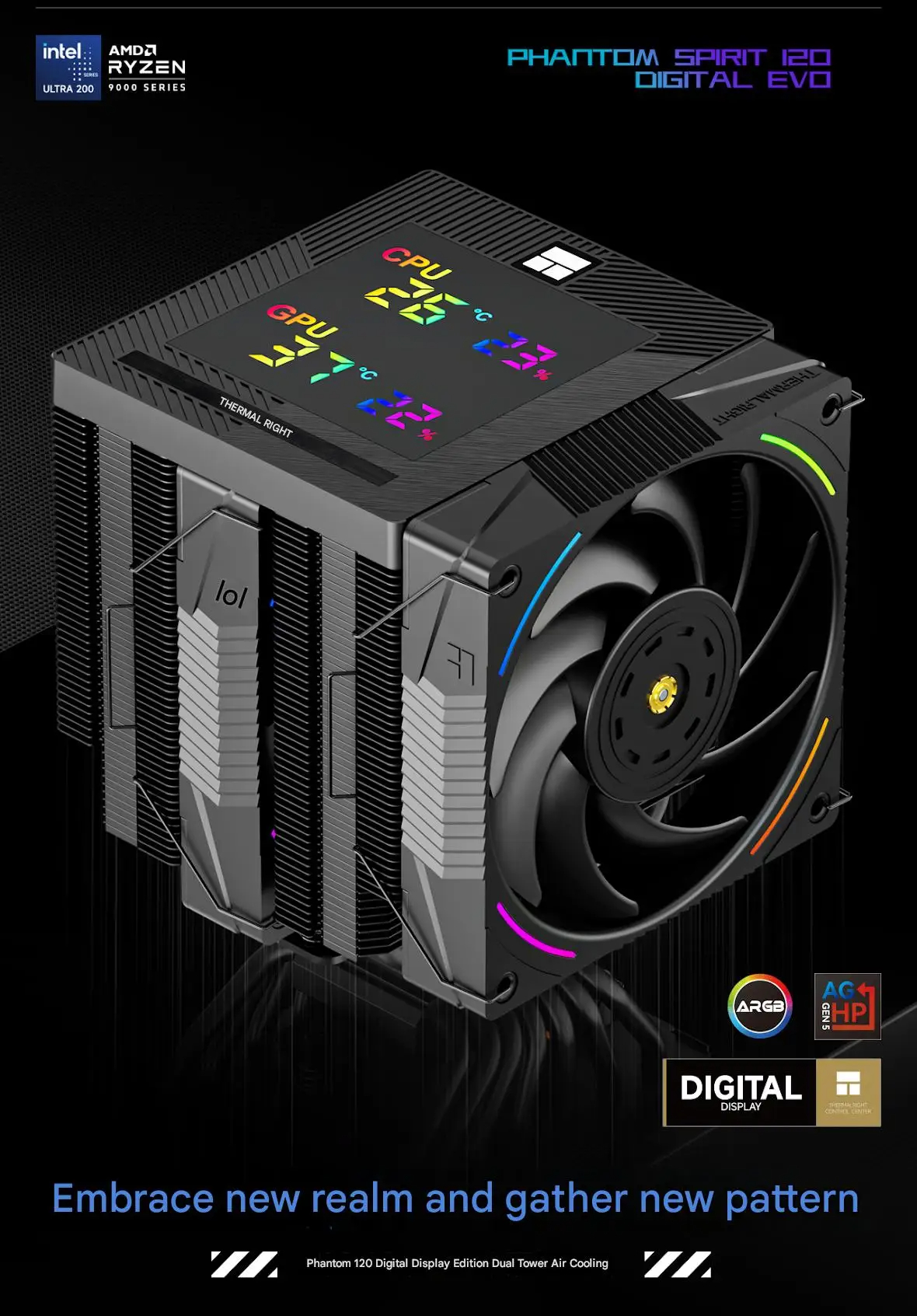 Thermalright PS120 DIGITAL EVO Cpu Cooler ARGB PC CPU Air Cooler ...