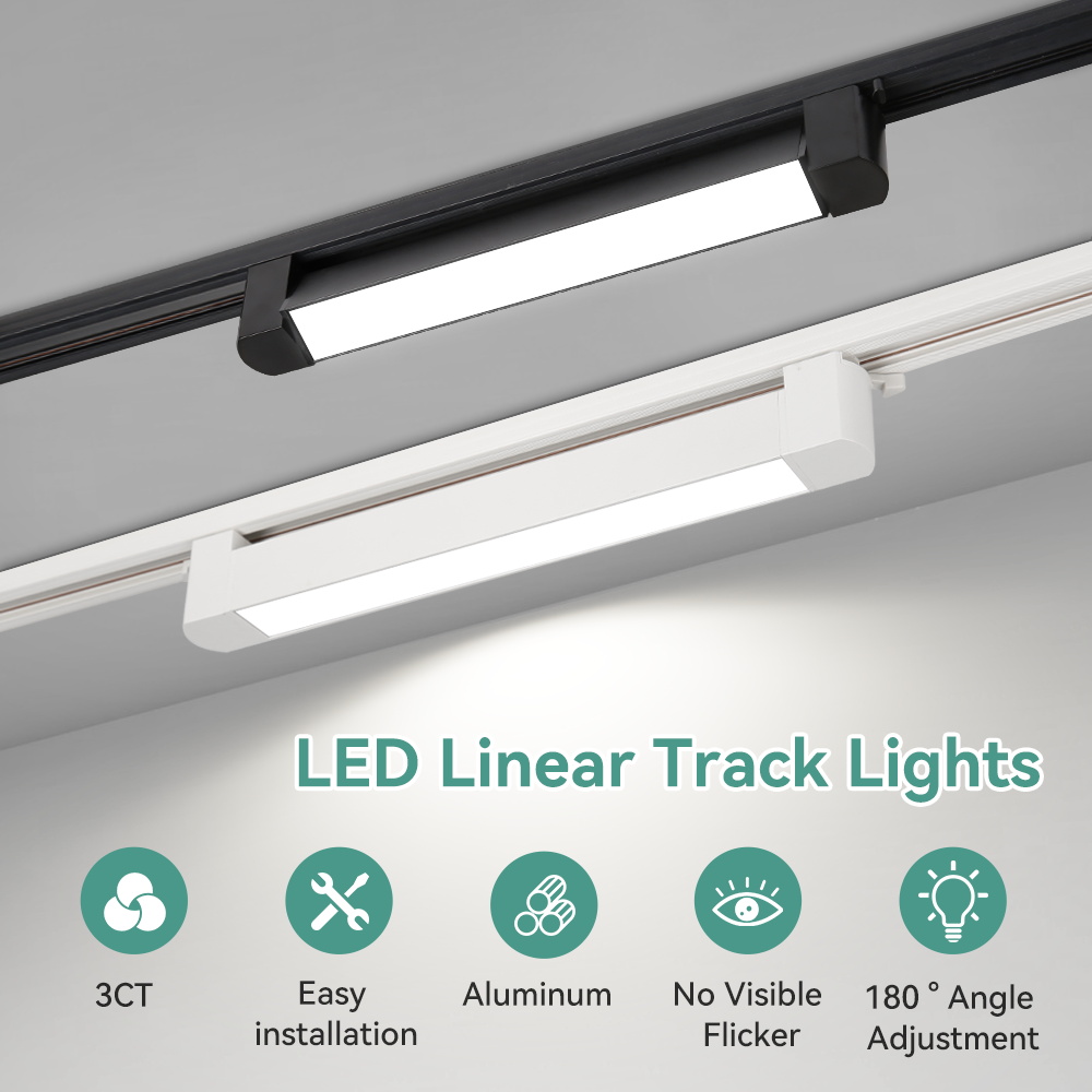 Tri-color Led Linear Track Light 10W 20W 30W 40W Long Track Lamp Bar ...