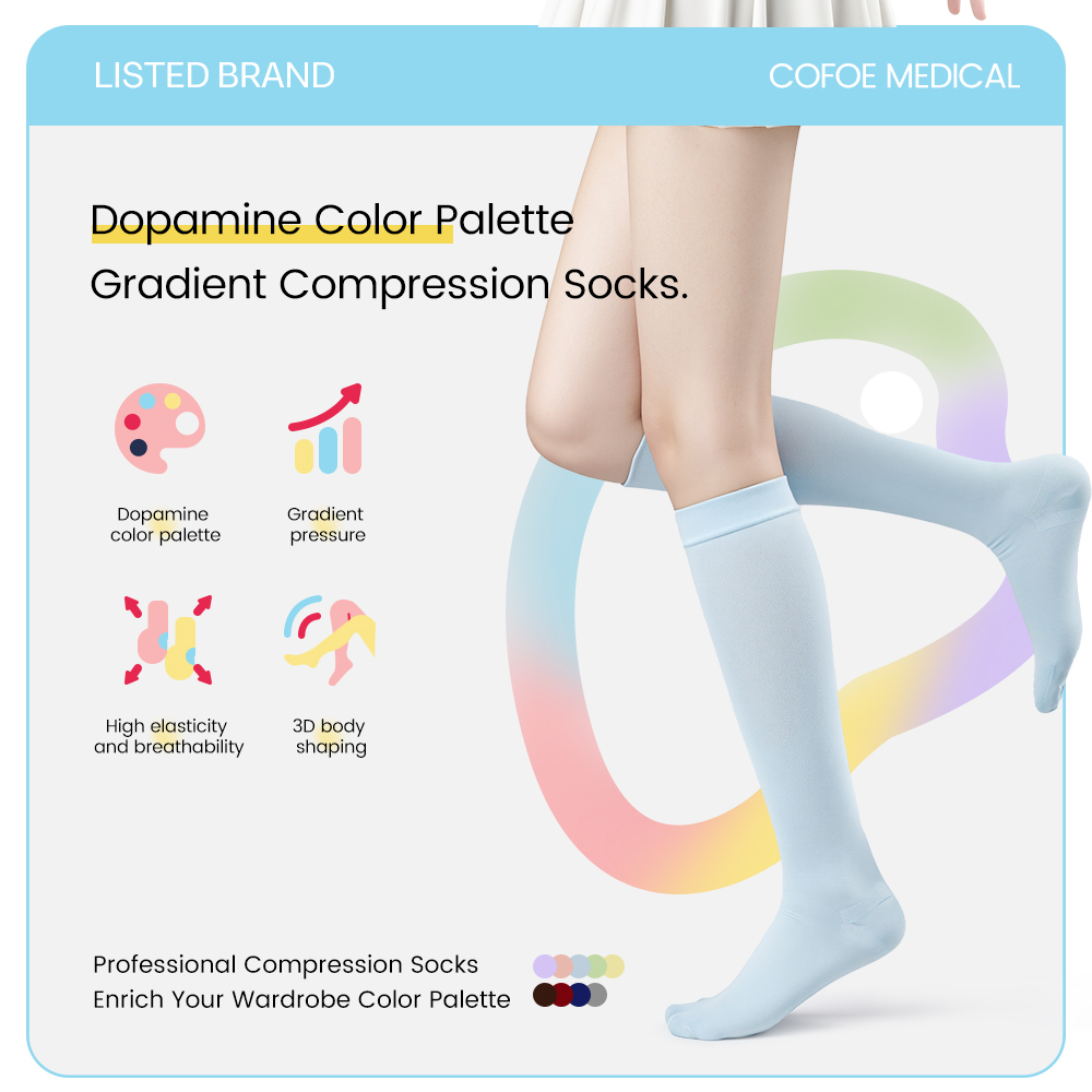 Cofoe Compression Socks Running Sports Varicose Vein Pain Relief Curve ...
