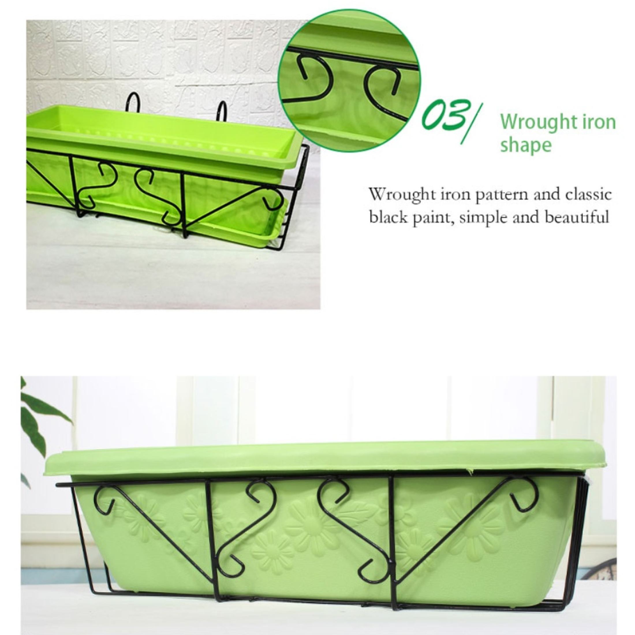Balcony Hanging Flower Pot Rack with Guardrail & Windowsill Bracket ...