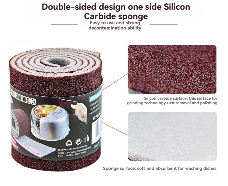 Multi-purpose kitchen cleaning sponge sanding block, oil stain removal ...