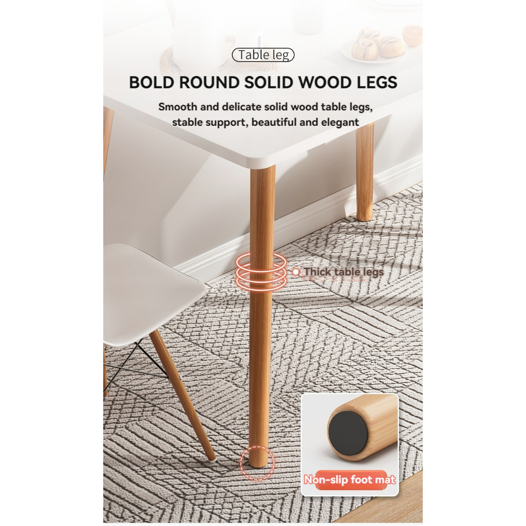ODM. Nordic Wood Dining Table 60/70/80cm Solid Wooden Heavy Duty ...