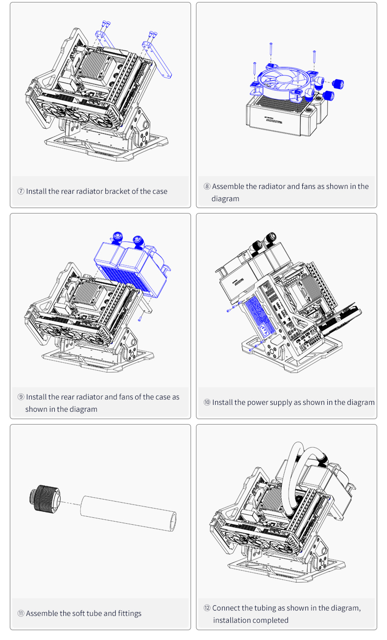 Barrowch ITX Open Frame Aluminum Alloy Water-cooling Computer Case DIY ...