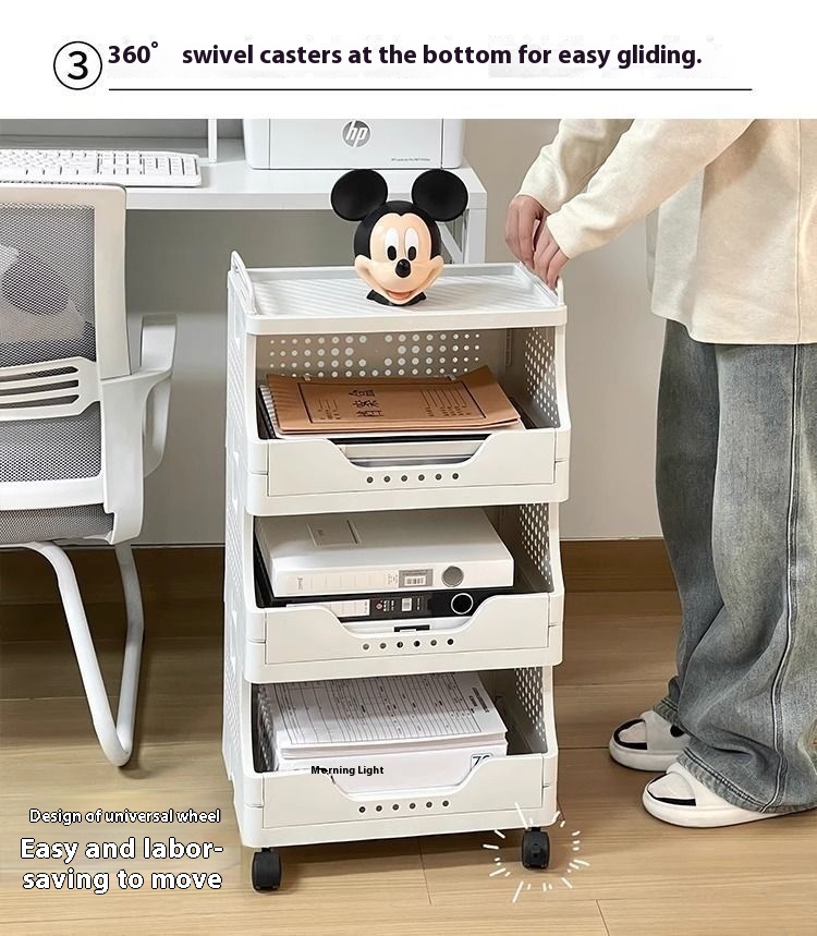 Office File Storage Rack Movable Printer Rack Under Workstation Storage ...