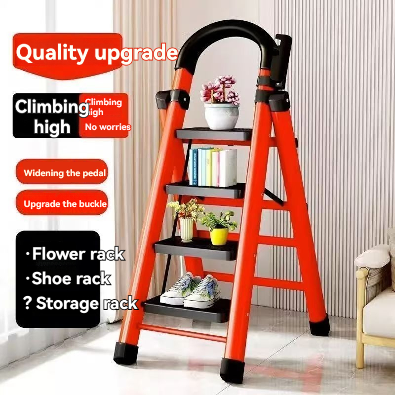 Heavy duty telescopic zigzag folding ladder with safety buckle, 300kg ...