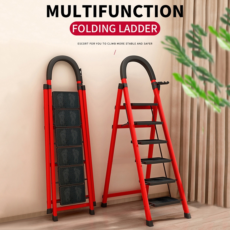 4 step ladder foldable household multifunctional sturdy anti-slip ...