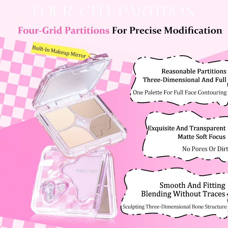 VEECCI Highlight Contour Palette Durable Natural Cube New Year's ...
