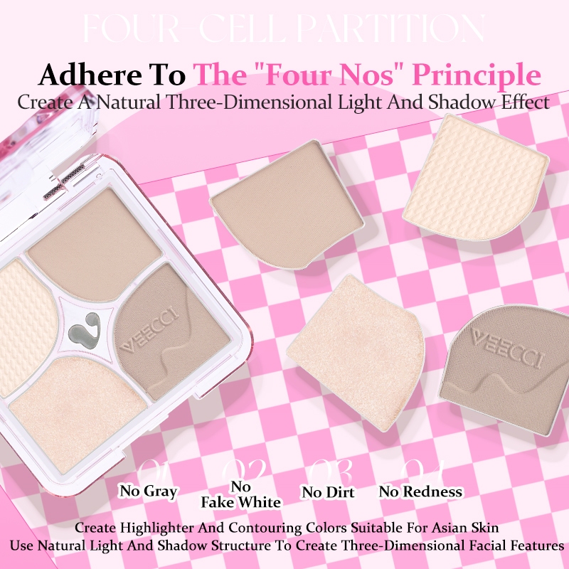 VEECCI Highlight Contour Palette Durable Natural Cube New Year's ...
