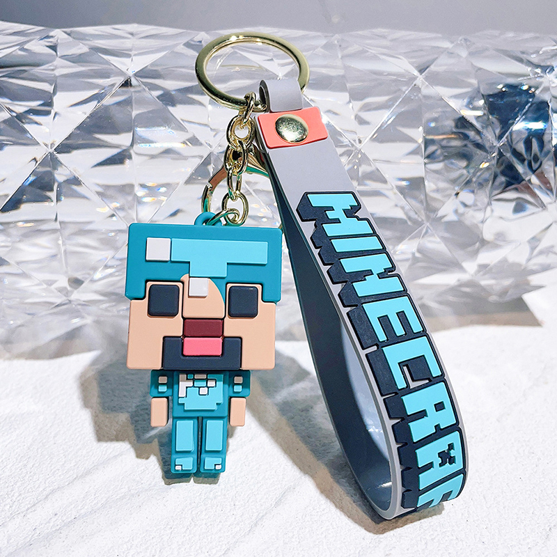 Soft Rubber 3D Keychain Cute Fashion Doll Accessories Anime Minecraft ...
