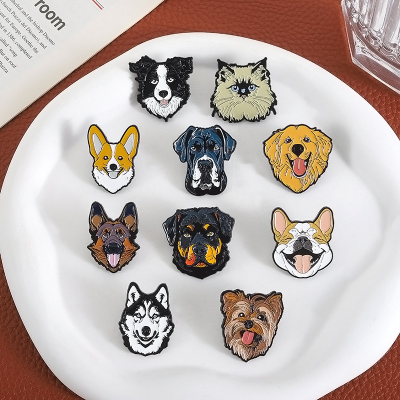 Cute Dog Enamel Pin Badge for Pet Lovers Cartoon Animal Lapel Brooch ...