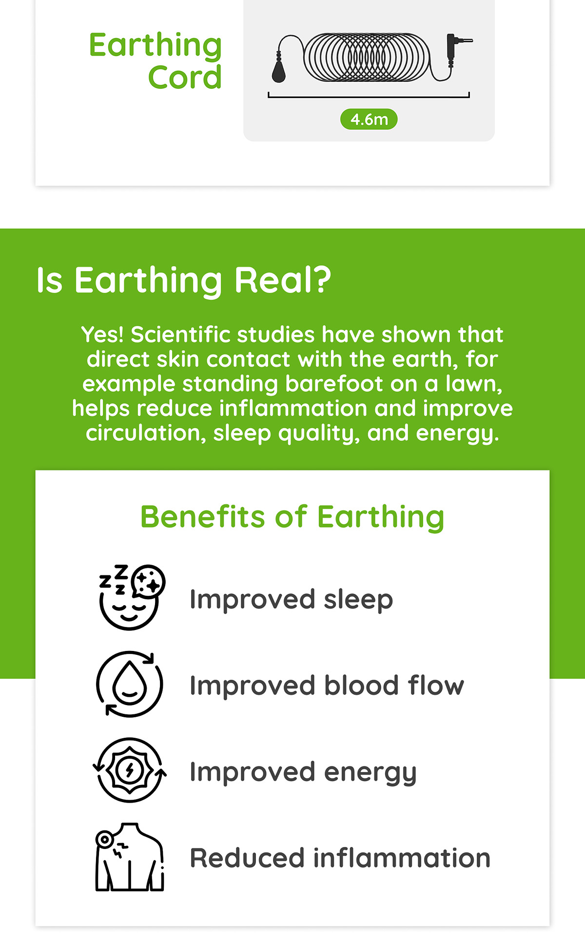 earthbeat Classic Earthing Mat. Grounding Natural Therapy for Sleep ...