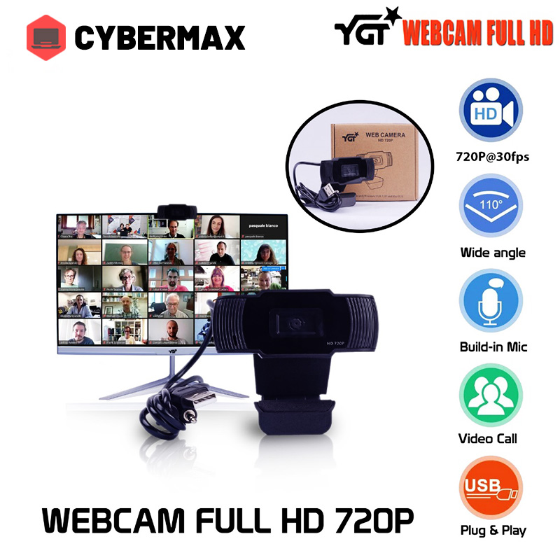 YGT Web Camera 720P HD With Microphone USB 2.0 Port Webcam For PC ...