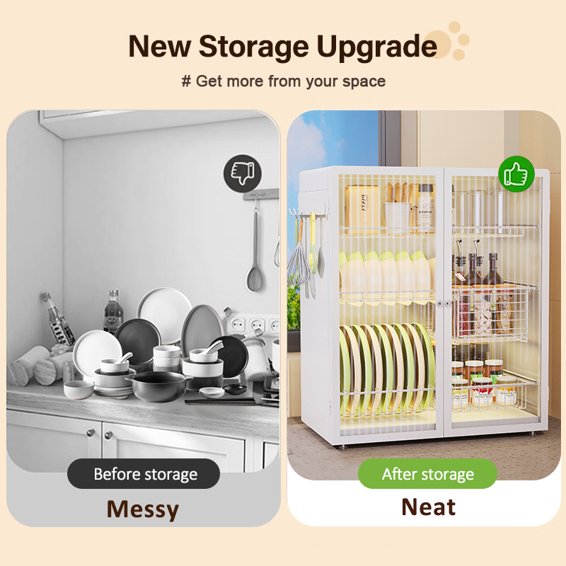 iSPECLE 2/3-Tier Kitchen Dish Rack Cabinet Organize Carbon Steel Paint ...