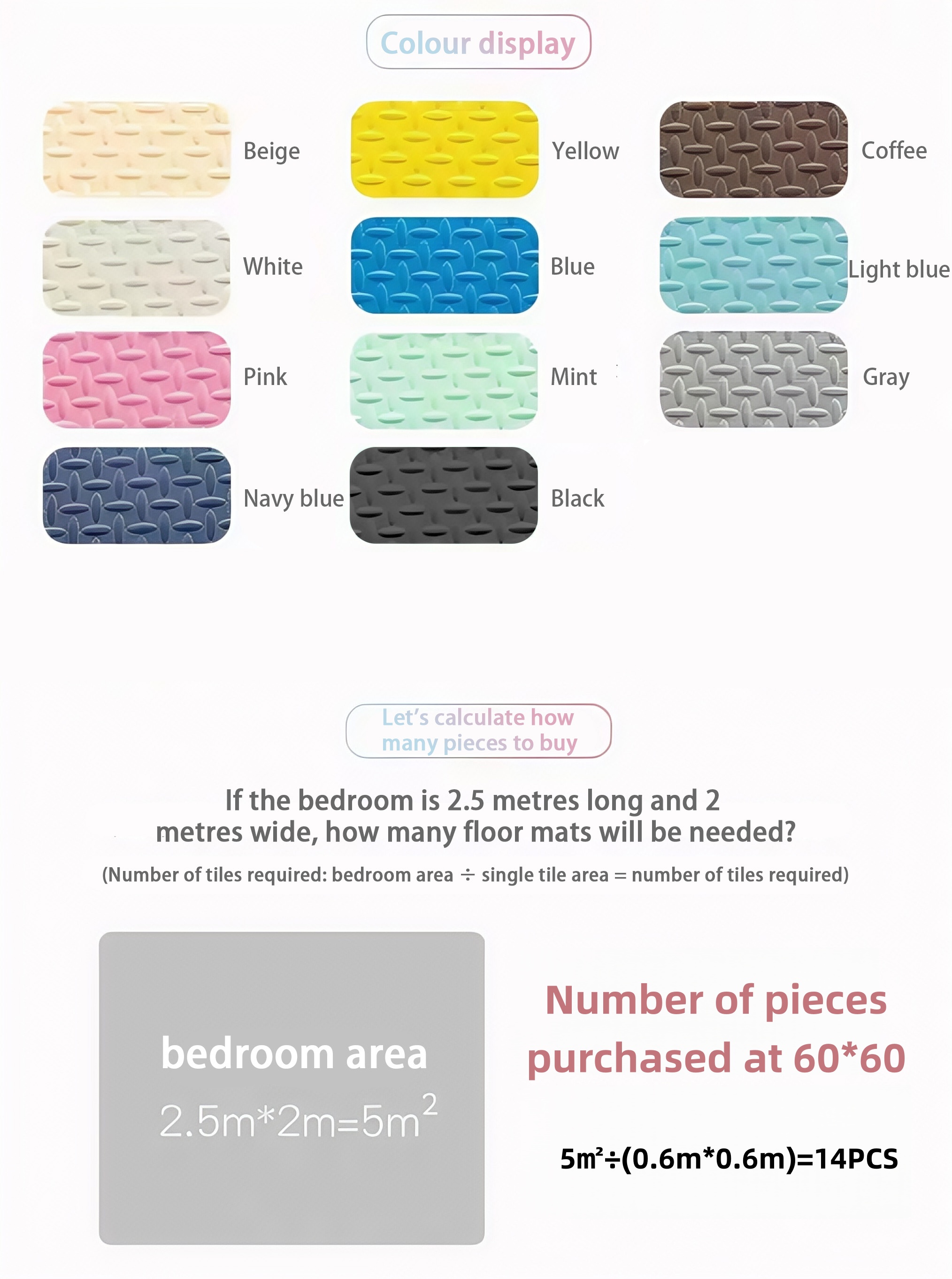 4Pcs Big Size 60cm X 60cm Puzzle Mats Kids Cold Proof Foam Floor Mat ...
