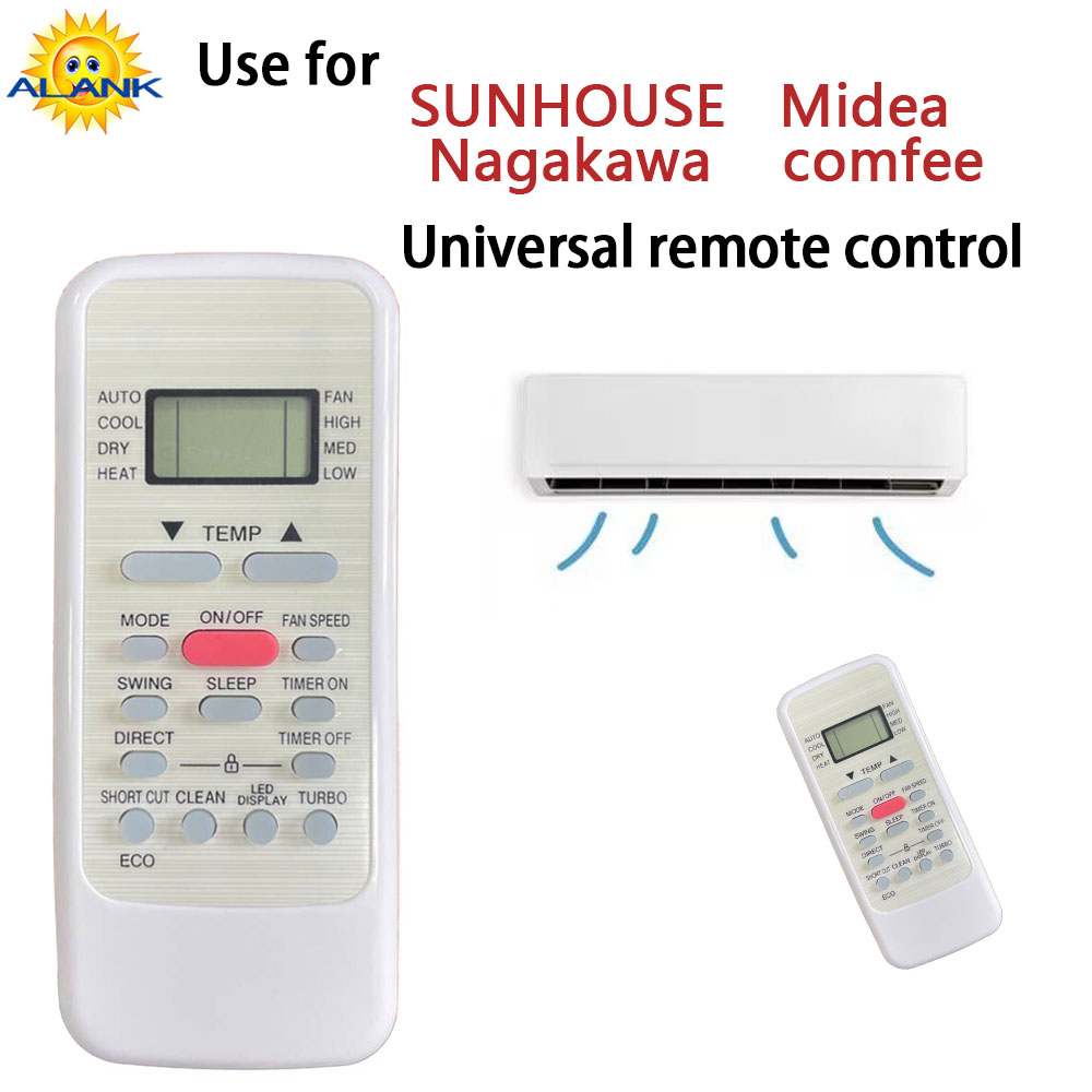 ALANK Universal Air Conditioner Remote Control Use for SUNHOUSE Midea ...
