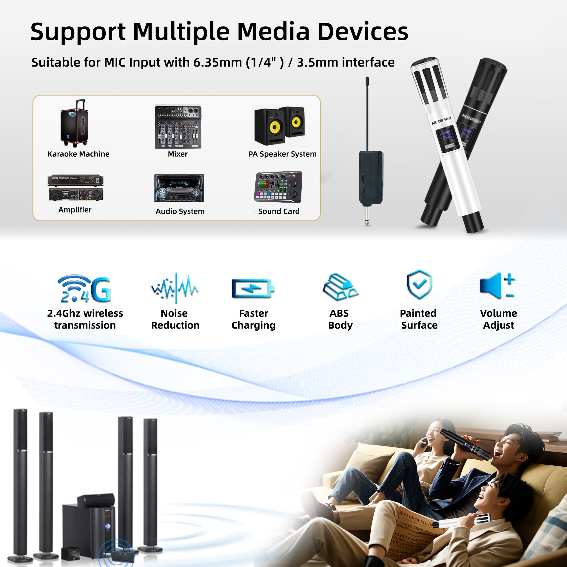 Microphone 59-2 Professional MIC Wireless Microphone Rechargeable ...