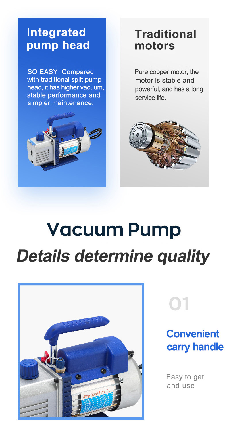 Rotary Vane Vacuum Pump 1/4hp VP115 Single Stage 5Pa Rotary Miniature ...
