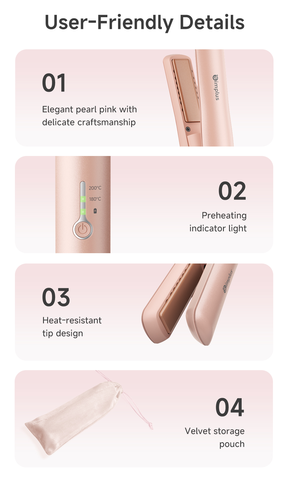 Simplus Hair Straightener Cordless | 45 Minutes Battery | 3D Floating ...