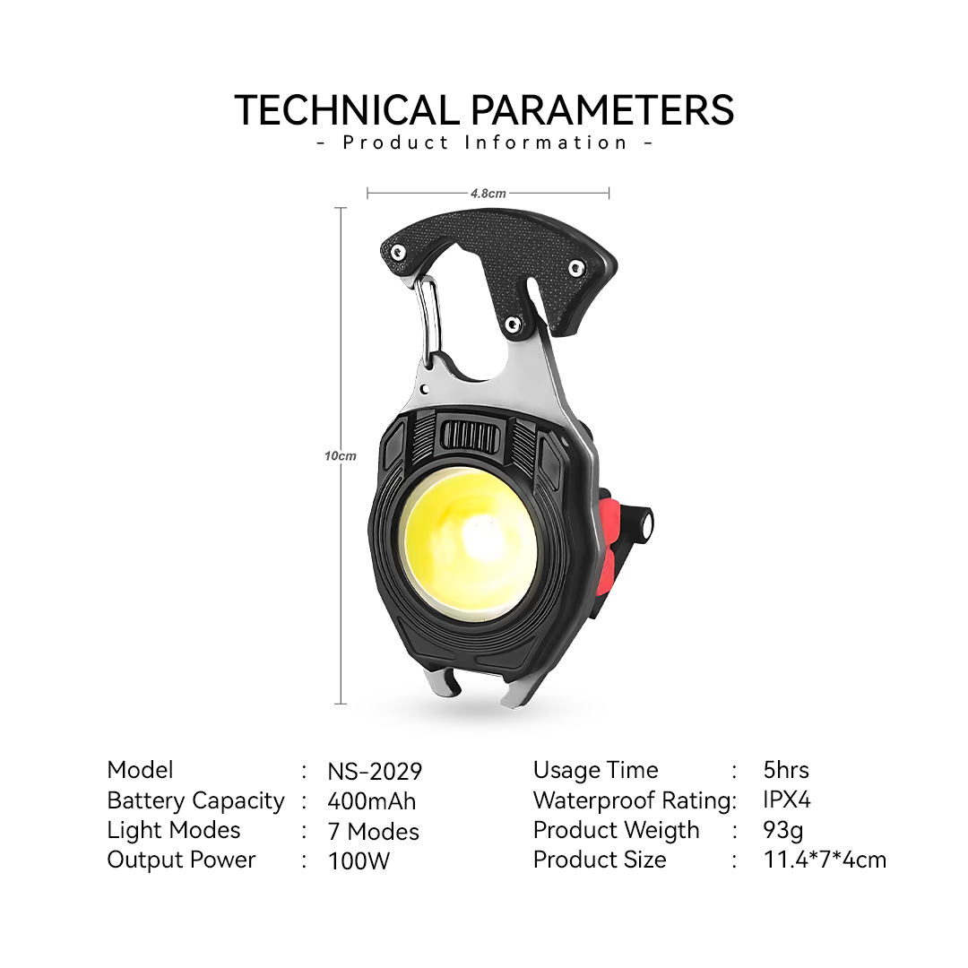 NSS 100W Keychain Flashlight Rechargeable Mini Outdoor Flashlight ...