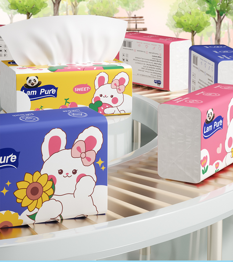 【BUY 10 TAKE 2】 LamPure Facial Tissue Cute Rabbit Packaging 3 Colors ...