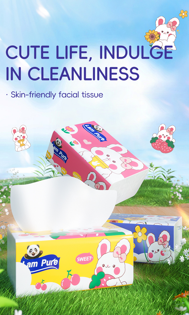 【BUY 10 TAKE 2】 LamPure Facial Tissue Cute Rabbit Packaging 3 Colors ...