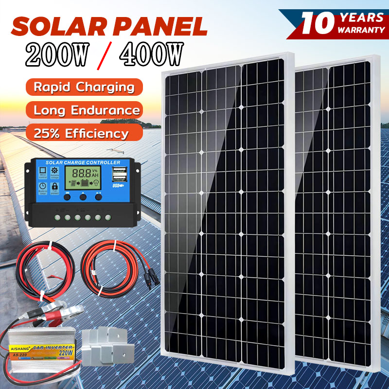 Solar panel 200W/400W monocrystalline silicon power generation panel ...