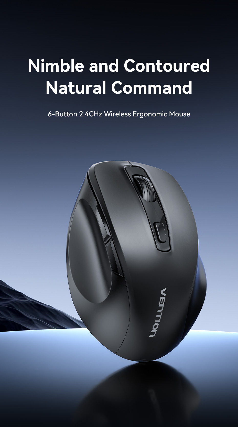 Vention 2.4G Wireless Mouse 4000DPl Low Power Consumption Mice With Usb ...