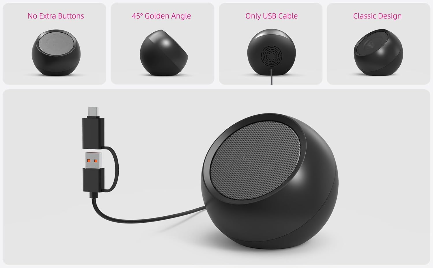 [Upgraded] Computer Speakers for Desktop/PC/Laptop, USB/Type C Plug and ...