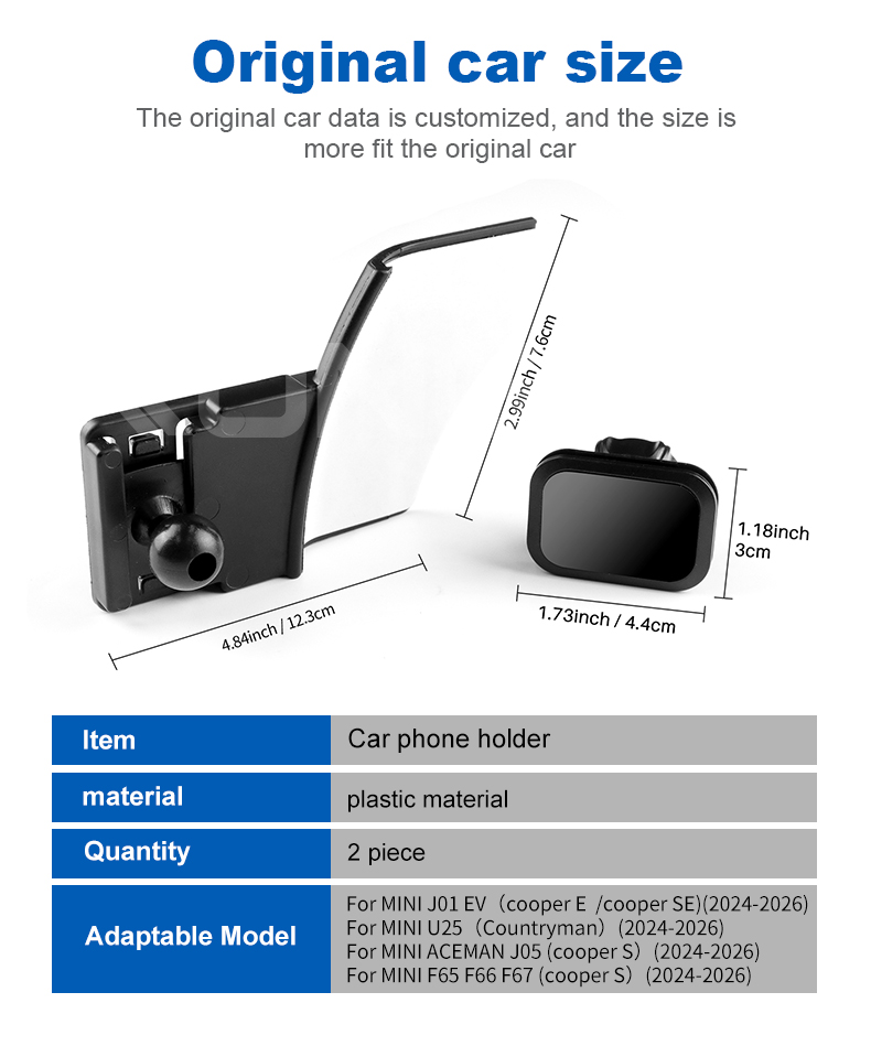 For MINI U25 J01 J05 F65 F66 F67 RHD LHD Car Mobile Phone Stand 360 ...